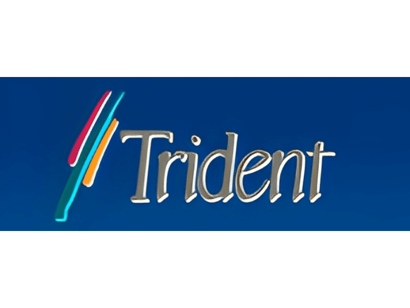Blue background Trident logo